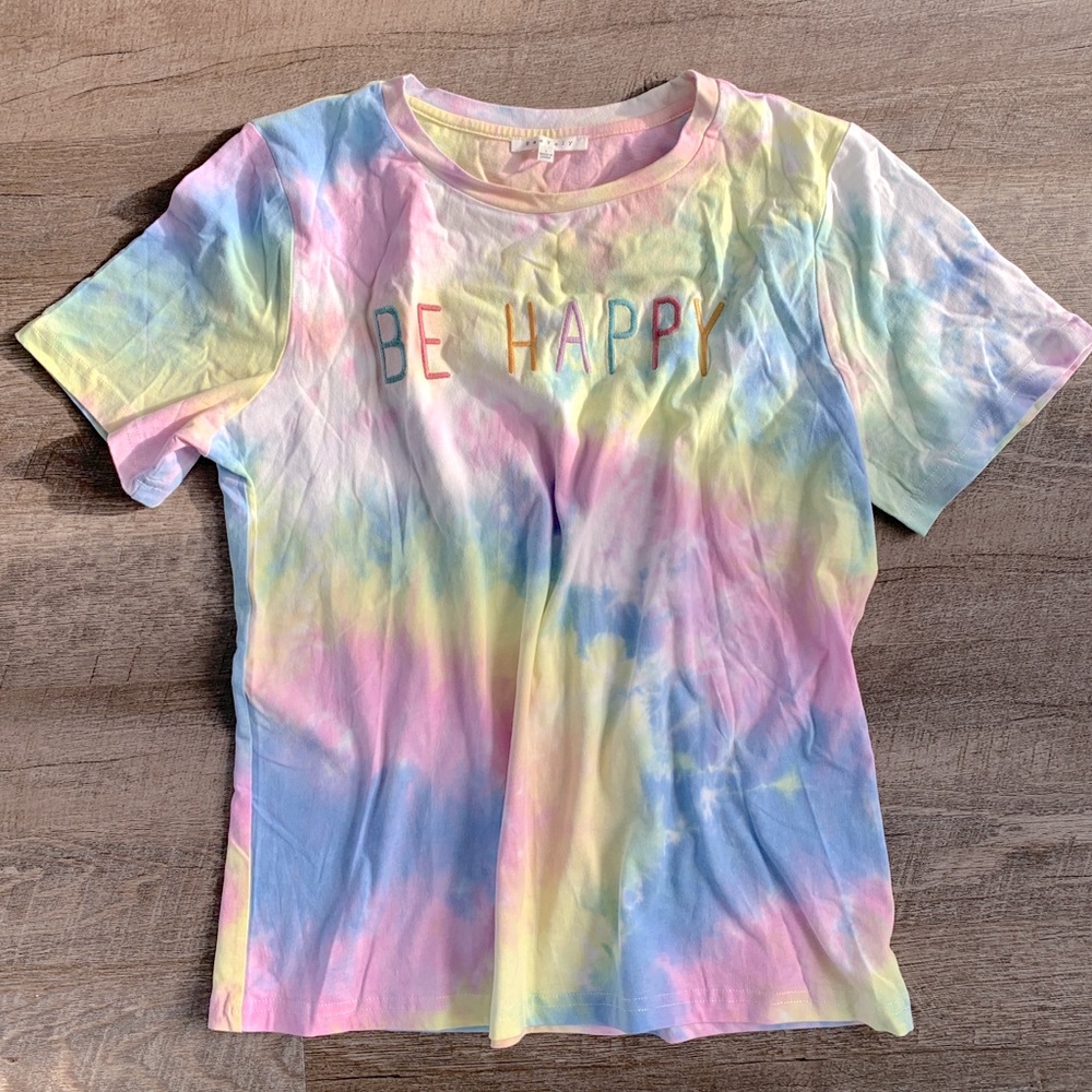 Be Happy Pastel Tie Dye Tee